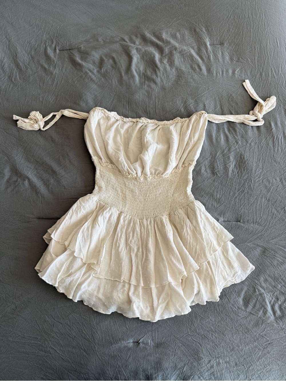 Cream Ruffled Romper